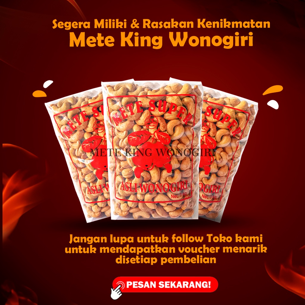 

Kacang mede super utuh matang premium oven roasted bawang crunch 1kg