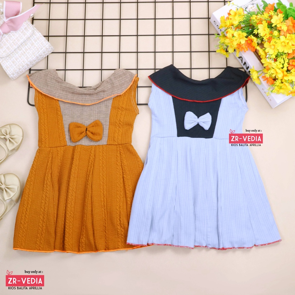 (IMPORT) Dress Knit Baby - 7 Tahun / Dres Anak Perempuan Kerah Bulat Baju Anak Perempuan Gaun Daily Polos Balita Bayi