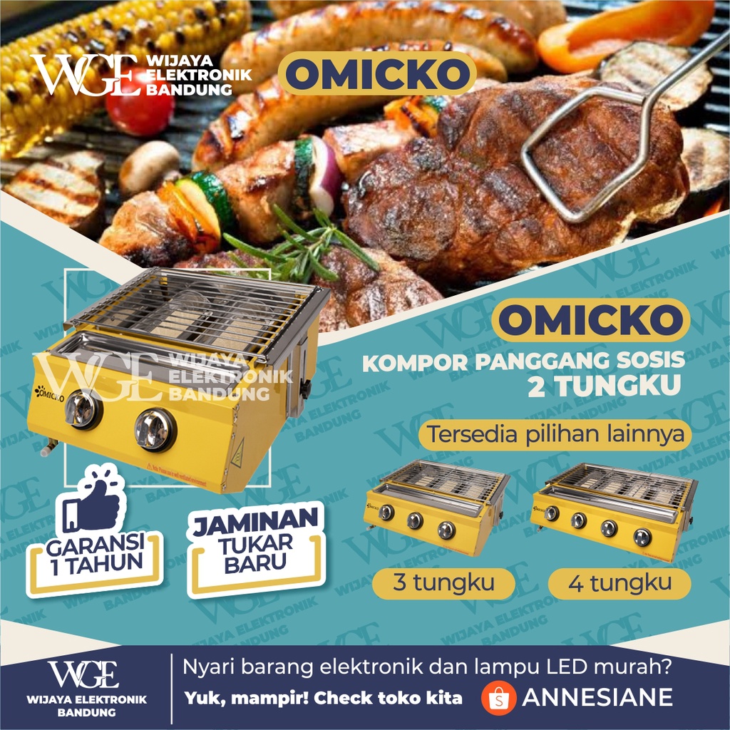 Kompor Panggang Sosis 2 Tungku Pembakaran Daging Ikan Sate Garansi Resmi 1 Tahun