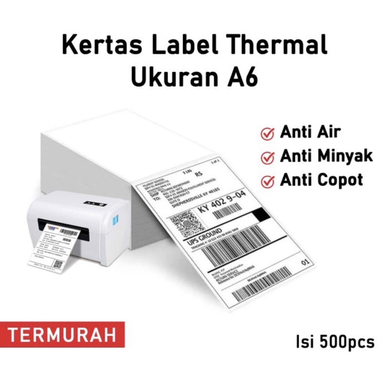 

Label Resi Kertas Thermal Label Sticker 100x150 Barcode Size A6 TERMURAH READY STOCK