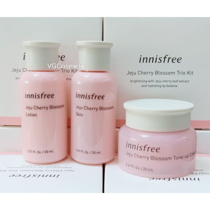 innisfree jeju cherry blossom lotion 30ml / jelly cream 20ml