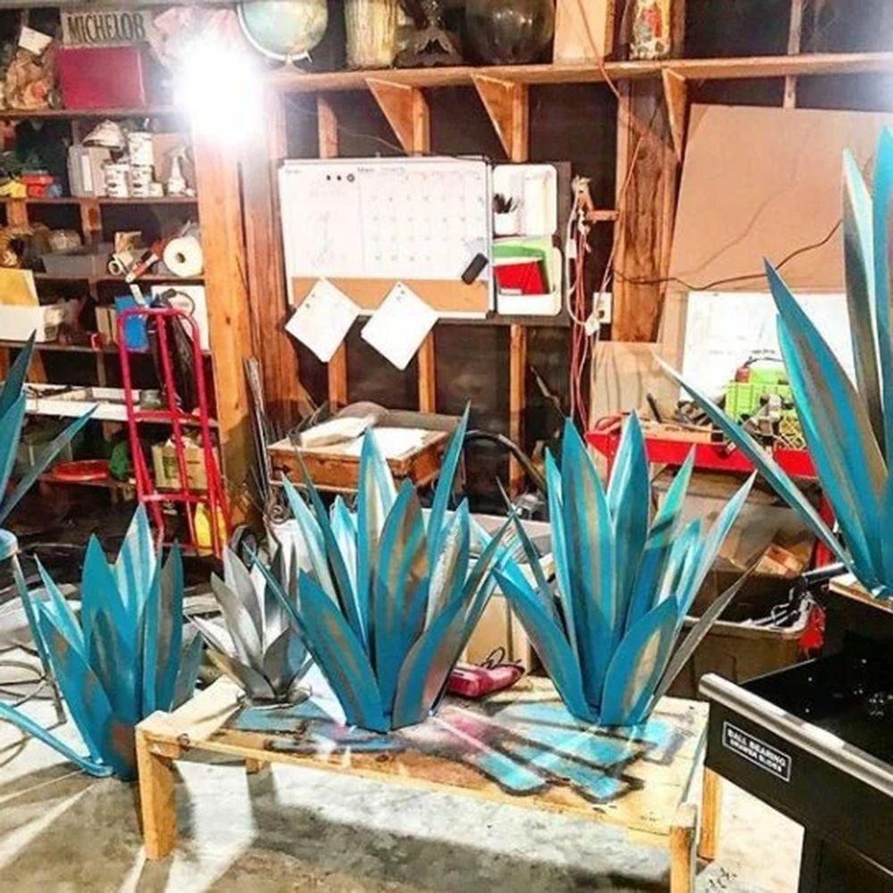 [Elegan] Agave Pemasangan Mudah Tahan Air DIY Patung Logam Tahan Karat