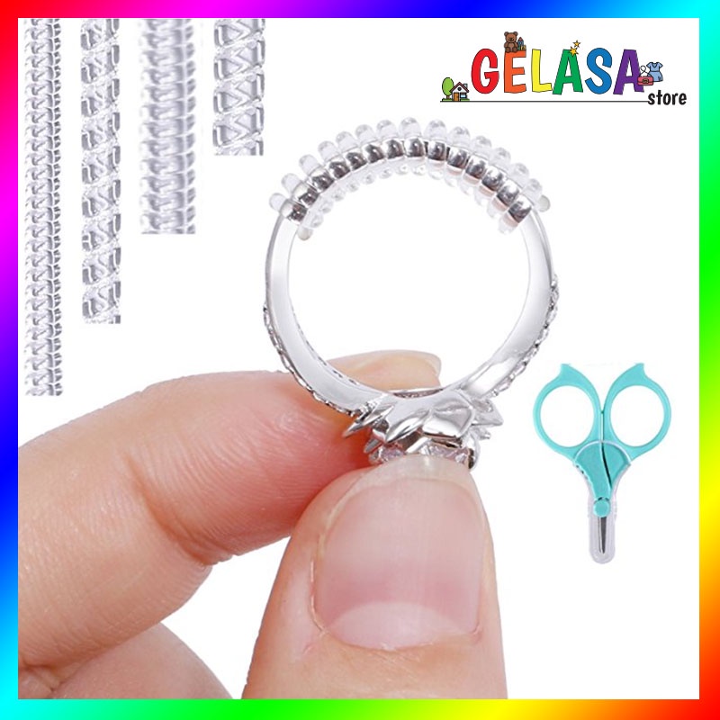 GELASA Alat Pengganjal Ganjalan Pengecil Pengatur Ukuran Cincin Kebesaran Spiral Ring 10cm