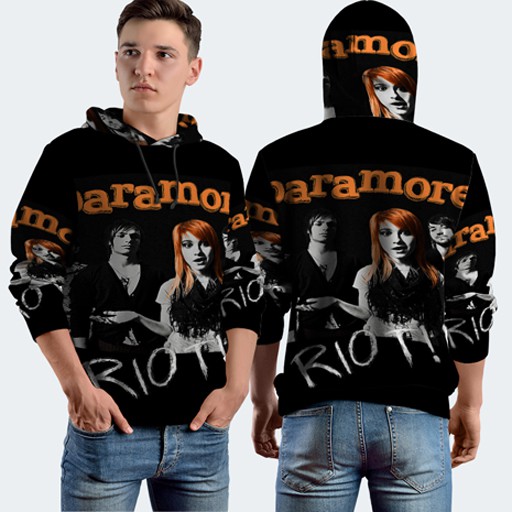 Hoodie Pullover Paramore Riot Hoodie Fullprint New Hoodie Unisex Bahan Polyester Jersey Dryfit
