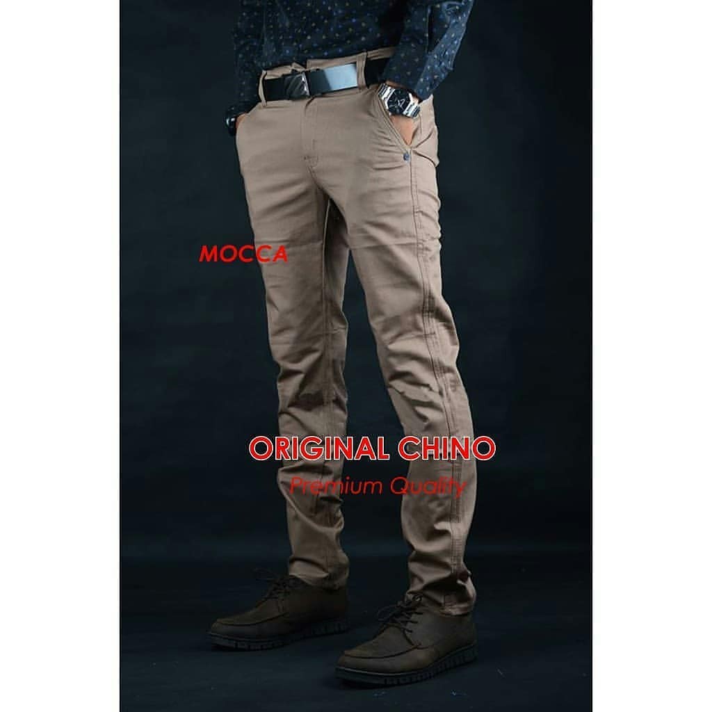 CHINO PANJANG PRIA cream CINO CHINOS PANTS SLIM FIT Khaki mocca long pant chino skinny cowok