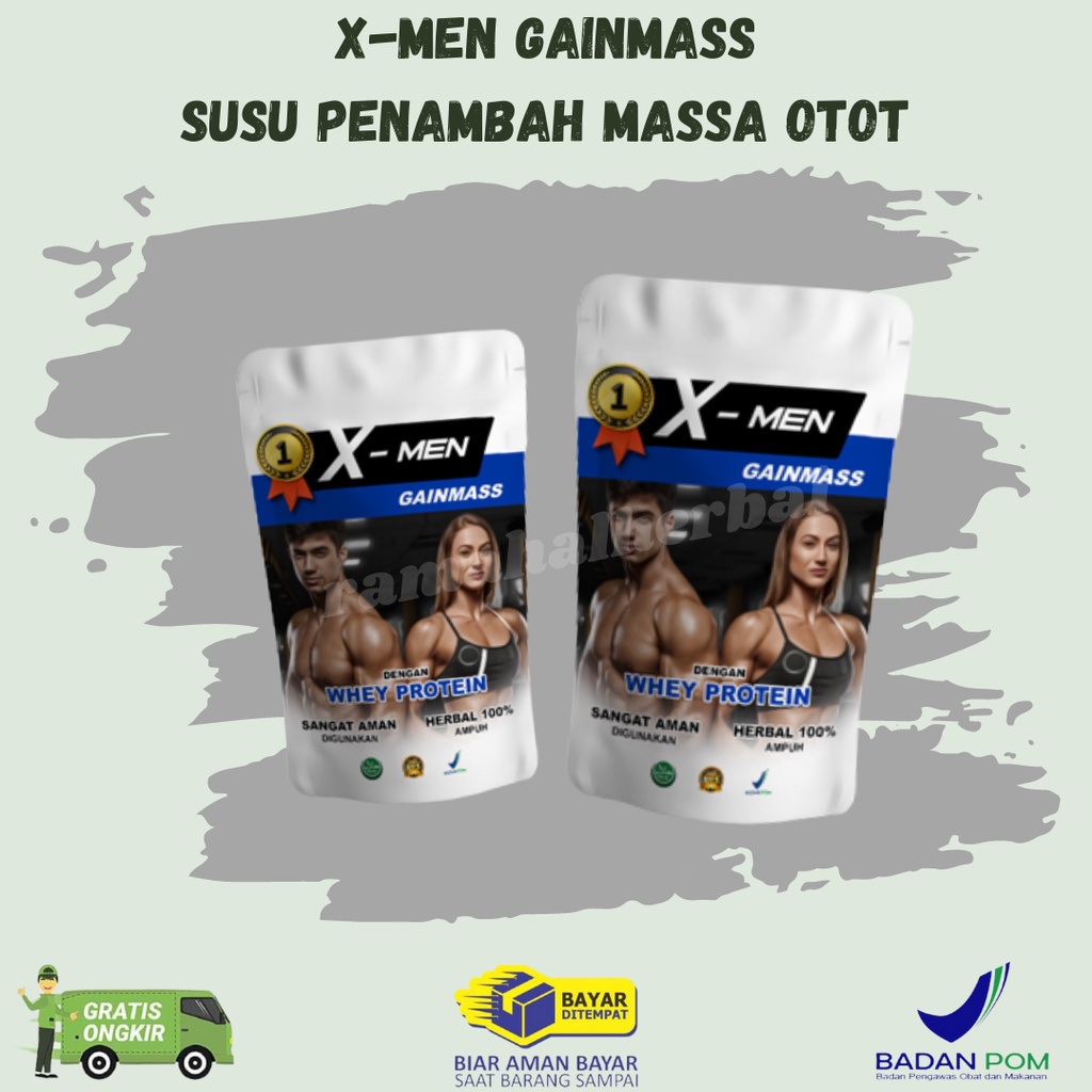 X-men Gainmass Nutrition Penambah massa Otot / Penambah Berat Badan Ideal Original 100% dan Terperca
