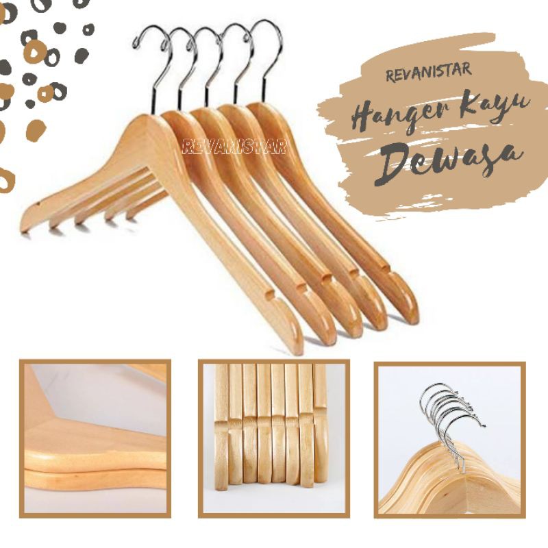 Hanger Kayu Baju distro elegan murah