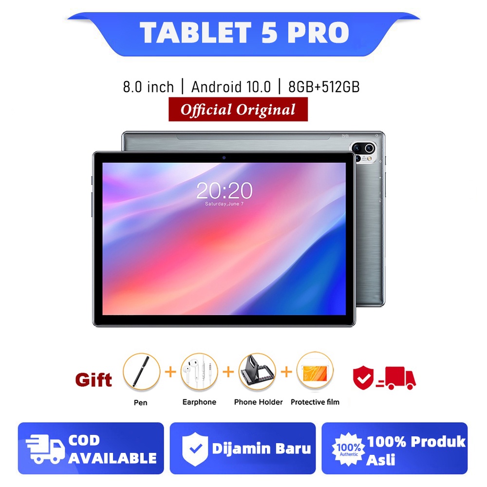 【Hot Sale 】2022 tablet 5G baru 5 Pro 12GB+512GB tablet belajar Jaringan Sepuluh-inti 5G Baru, Tablet WiFi Kartu Ganda tablet belajar anak