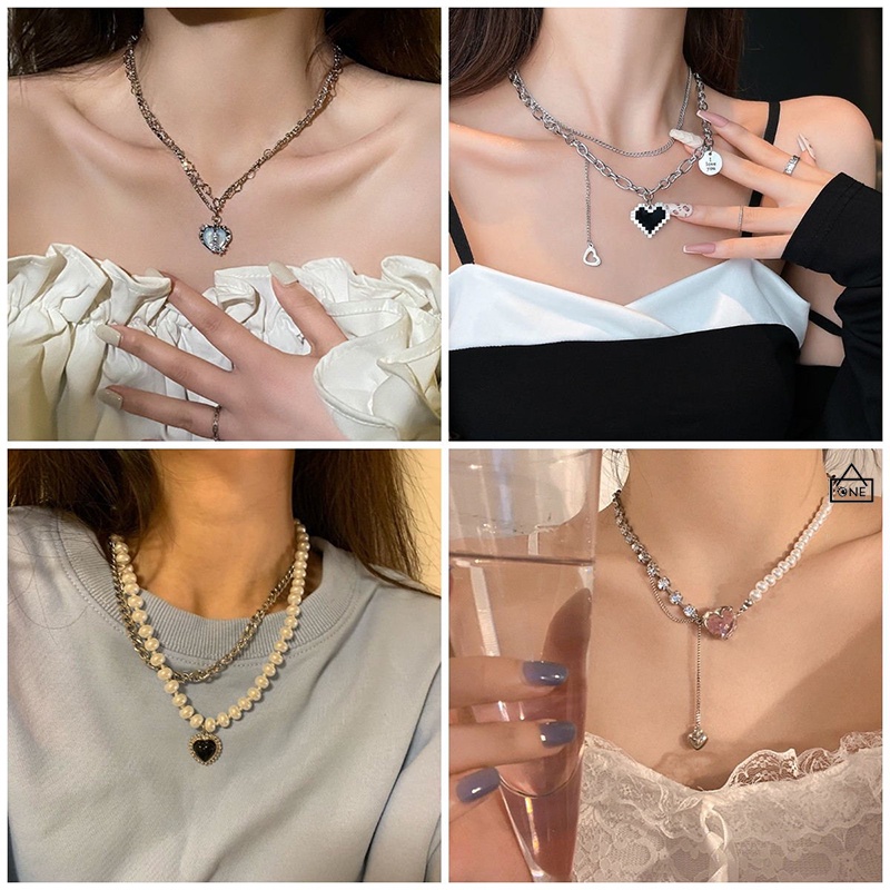 COD✨1 Pcs Kalung Cinta Love Emas Fashion Korea Lucu Necklace Pendek Wanita Gadis Hadiah Perhiasan Aksesoris