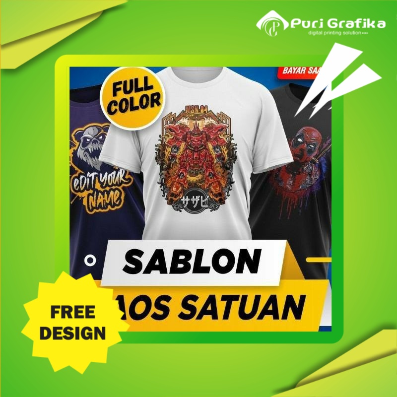 KAOS CUSTOM SATUAN  KAOS LENGAN PENDEK PRINT CUSTOM FOTO / TULISAN / NAMA