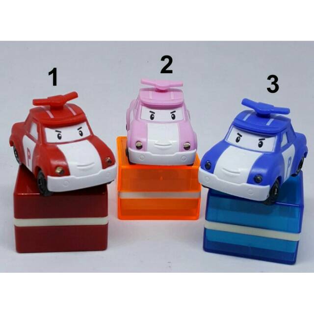 

custom stamp / stempel nama light and sounds karakter Robocar Polli mobil