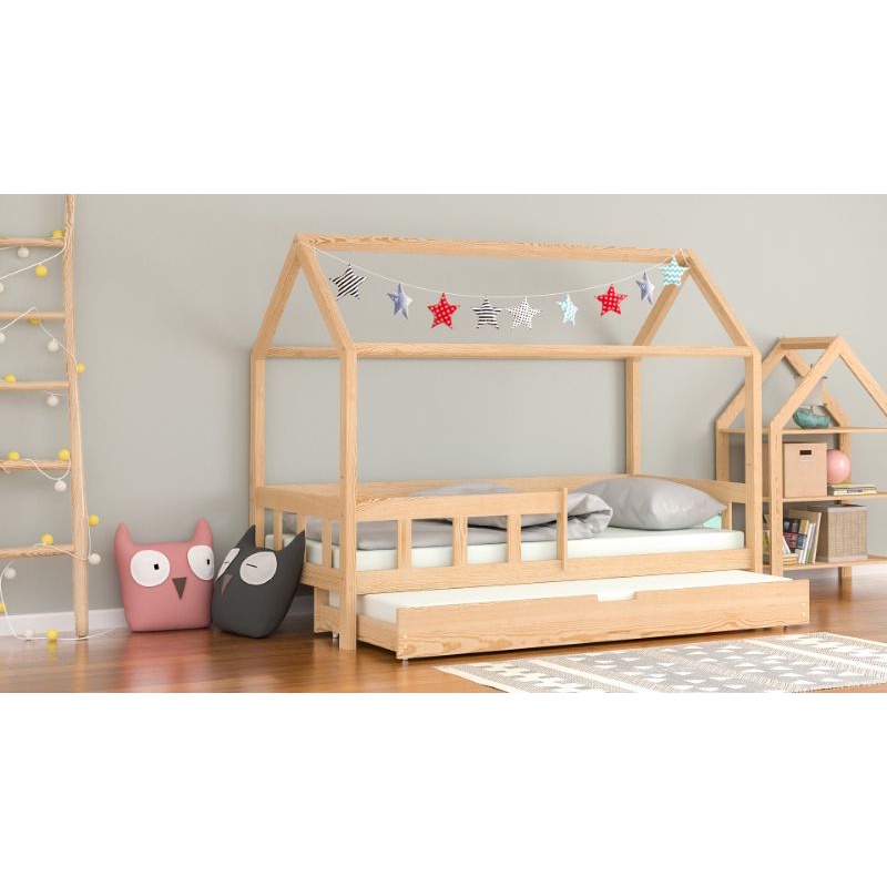 ranjang jati sorong rangka rumah 90x200