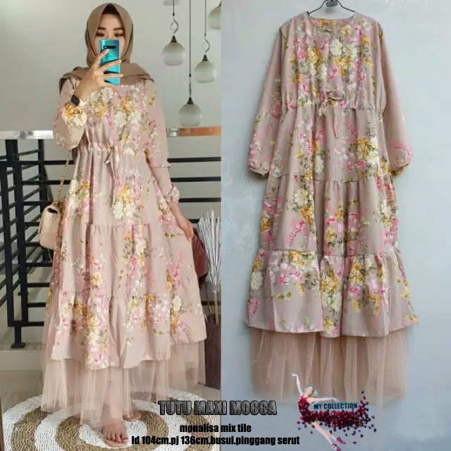 [MAXI ALONA Polos Dan Tile SL]Maxi Wanita Monalisa Varian Warna