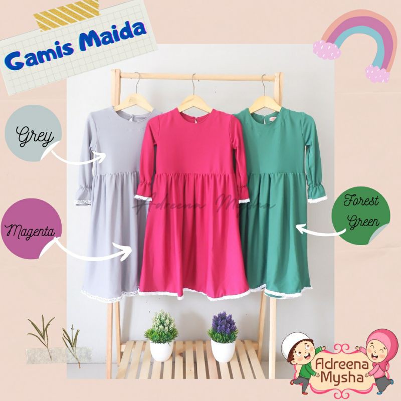 Gamis Maida Size 0-3 Tahun / Gamis Anak / Gamis Bayi Newborn / Gamis polos