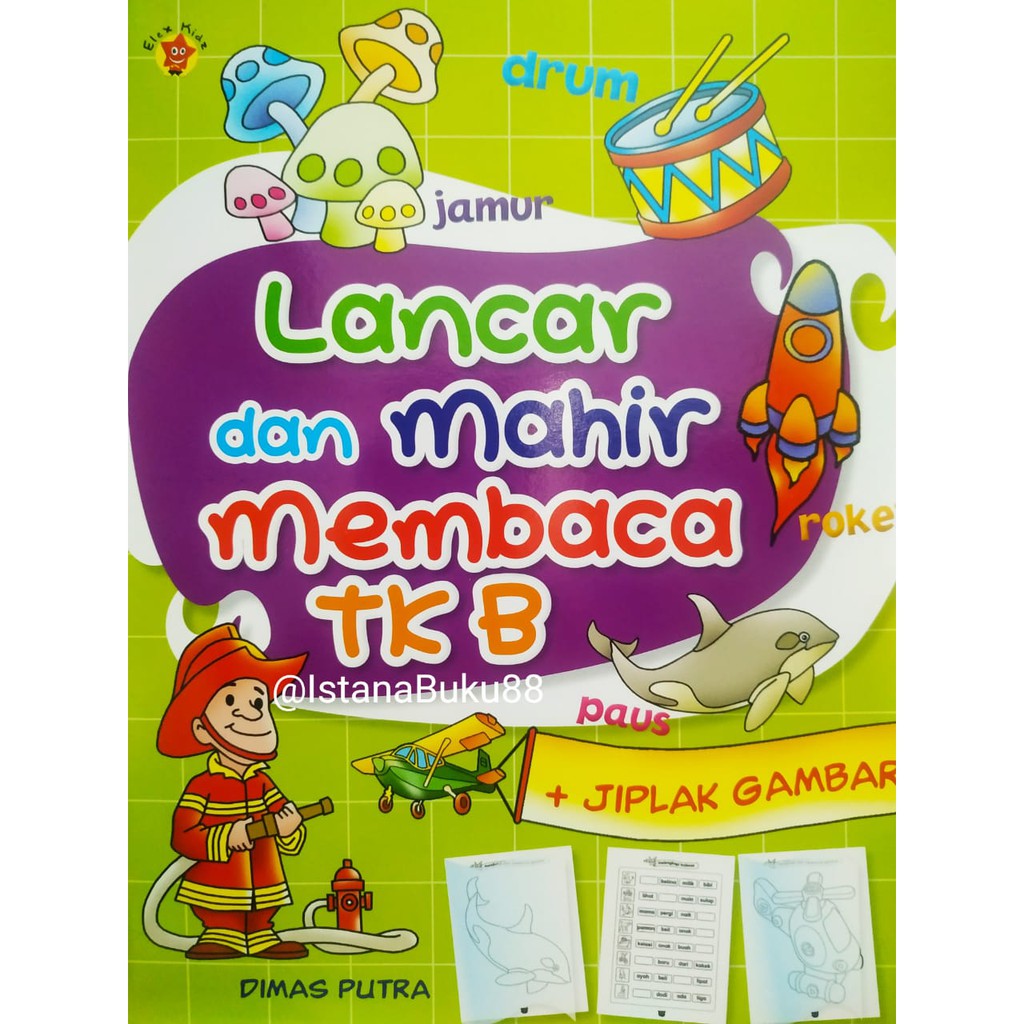 Buku TK B Aktivitas Calistung Lancar dan mahir Membaca plus jiplak gambar