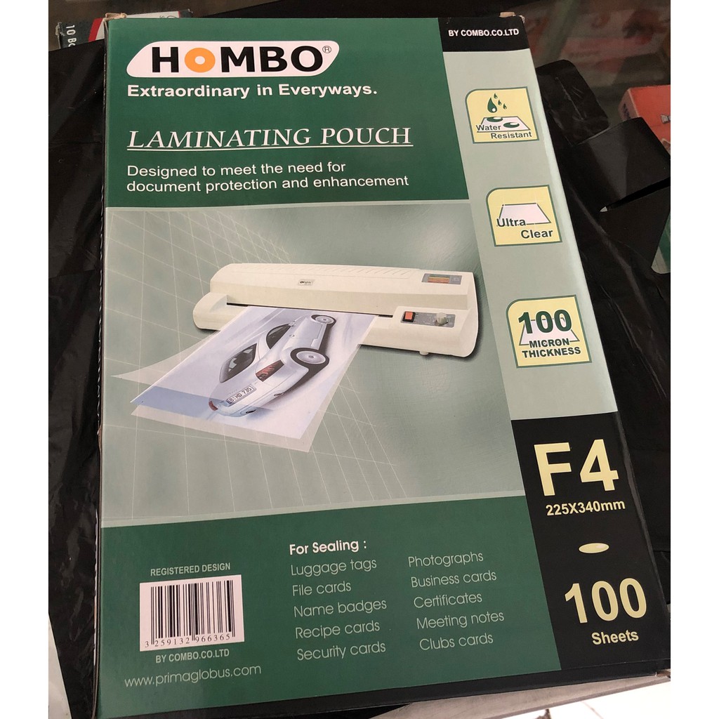 

Laminating Film Ukuran F4 Hombo / Plastik Laminating Pouch / Laminating Folio / Laminating F4