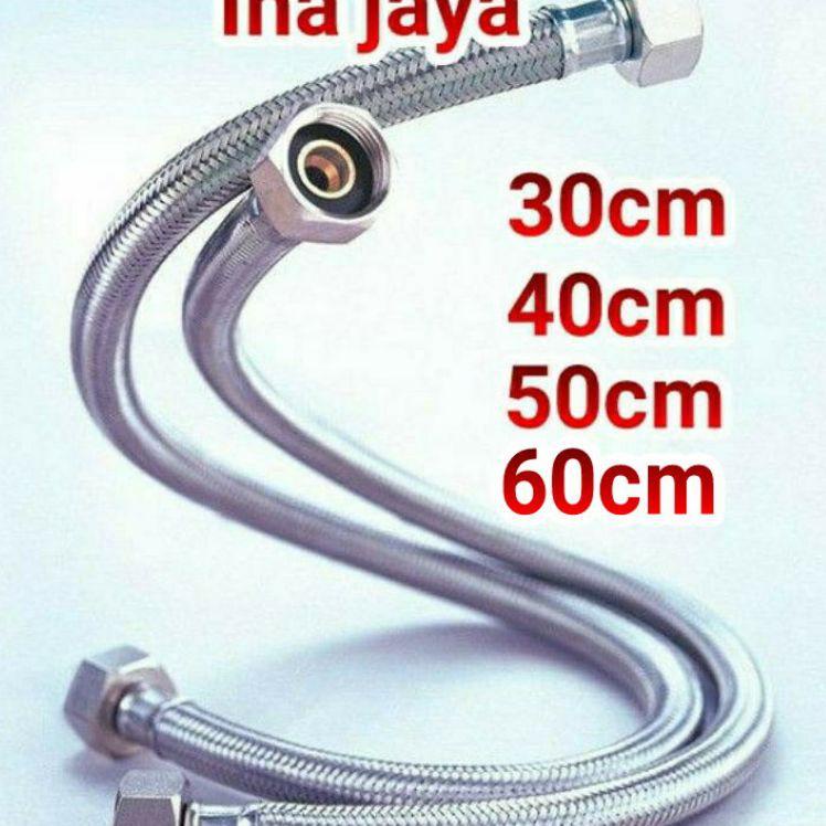 On Sale /selang anyam sambungan kran toilet wc closed duduk plexibel stainlise ukuran 30 40 50 60 cm