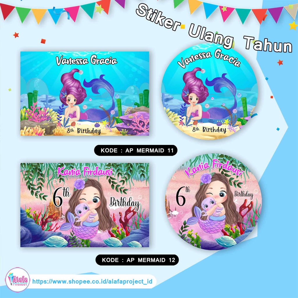 

alafaproject - Stiker Ulang Tahun Mermaid 11-12