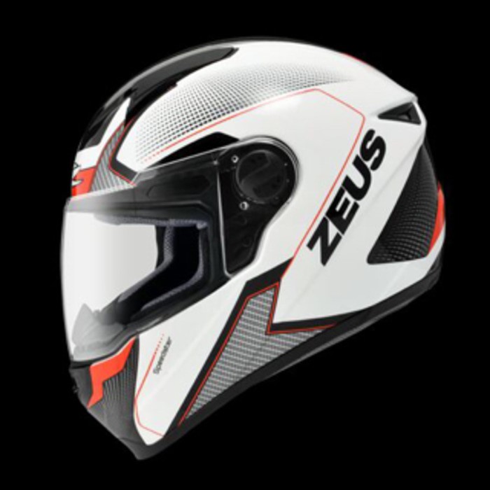 ZEUS 811 SPEEDSTER WHITE BLACK RED PUTIH HITAM MERAH HELM FULLFACE