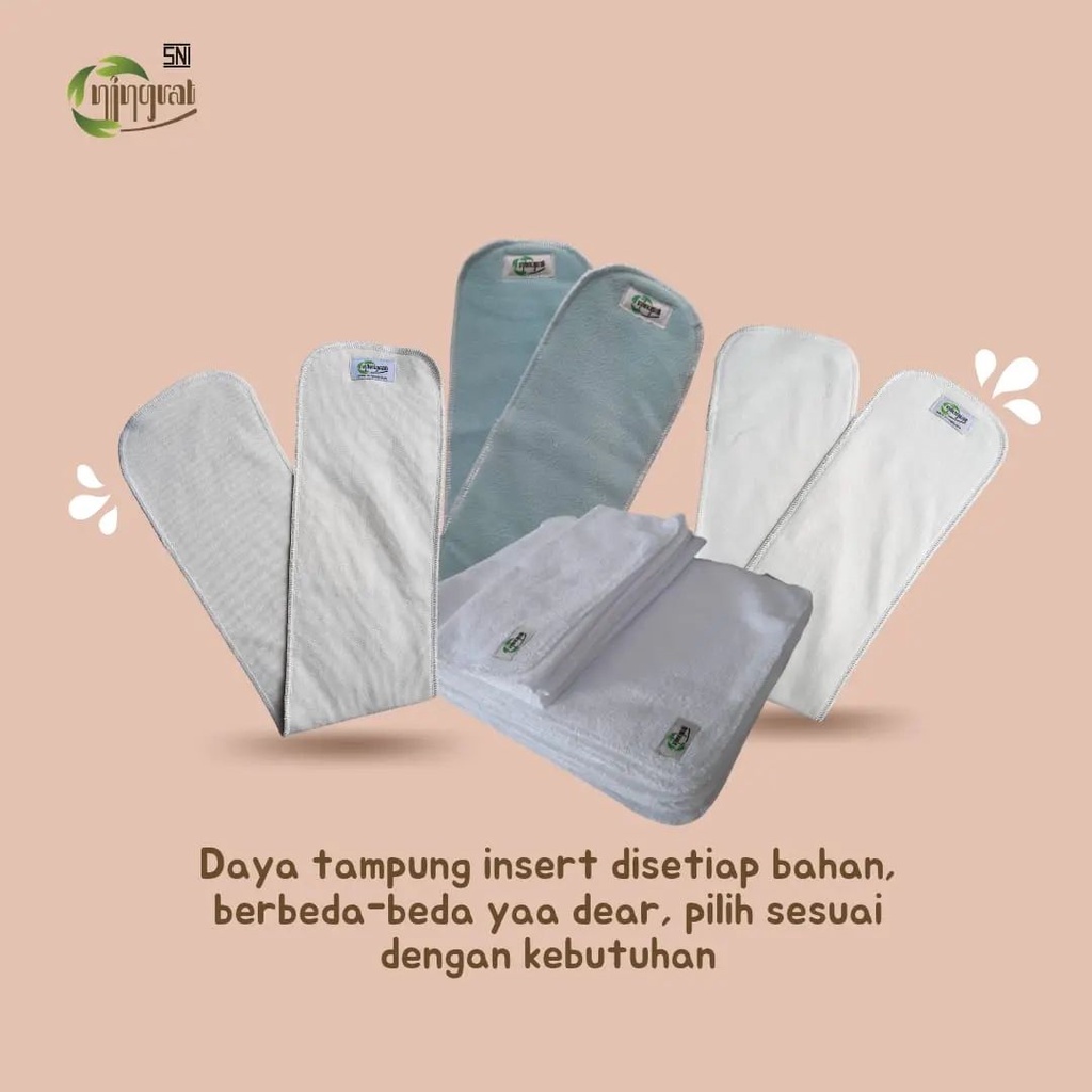 Insert Clodi Stay Dry Bamboo Microfiber Hemp Liner Pocket Ningrat Aksessoris Cloth Diapers Popok Kain