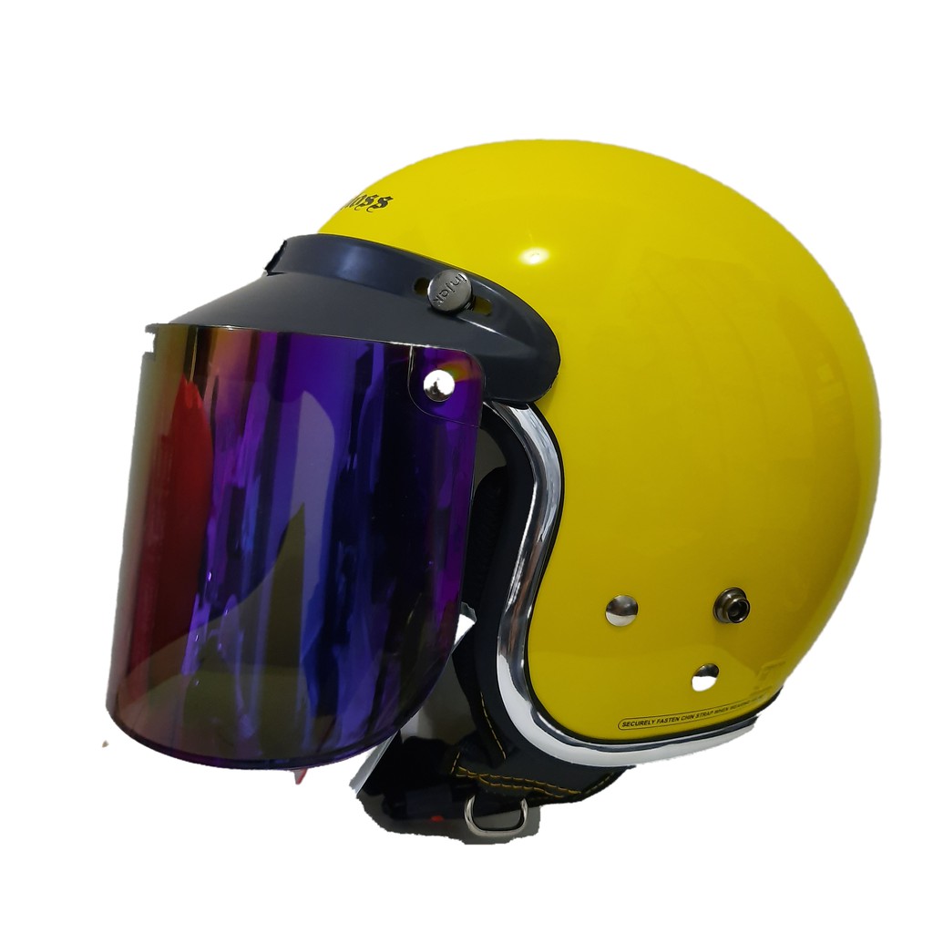 Helm Cargloss Retro Kuning Lemon List Croom