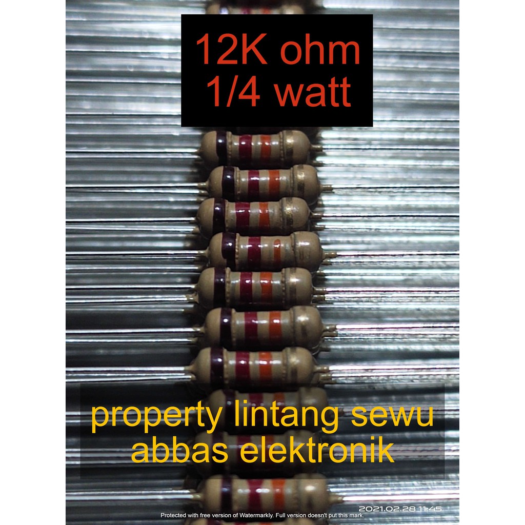 10PCS resistor 12k ohm 12 kilo 12000 ohm 0.25 watt 1/4 watt