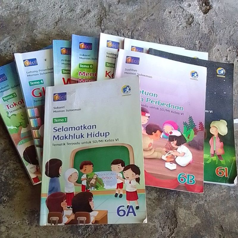 BUKU TEMA SD KELAS 6,TEMA 1-9, FACIL, ORIGINAL