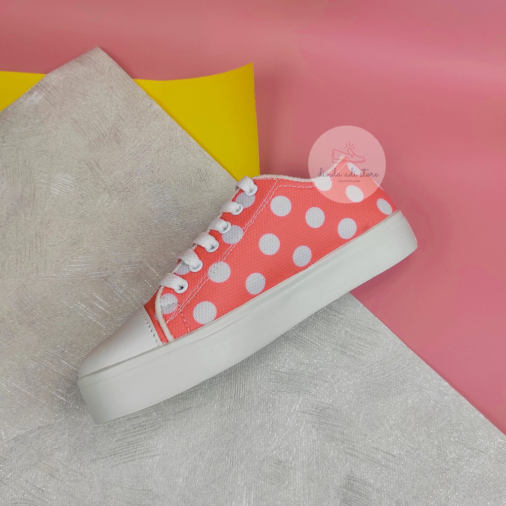 DINDA SEPATU WANITA SNEAKERS KOBO FANY MURAH UKURAN 36-40 PINK PUTIH DAN HITAM