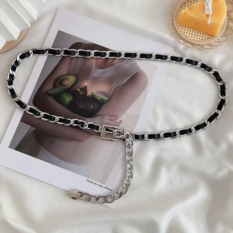 BGS-103 Ikat Pinggang Wanita Rantai, Sabuk wanita leather Rajut Rantai, Belt Import Korea Gaya Fashion