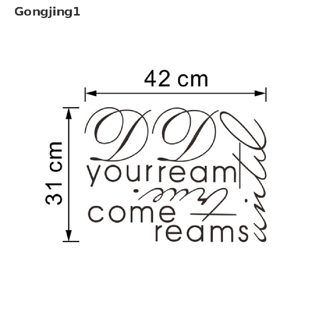 Gongjing1 Stiker Dinding Vinyl Motif Tulisan Dream Until Your Dreams Come True Untuk Dekorasi Rumah