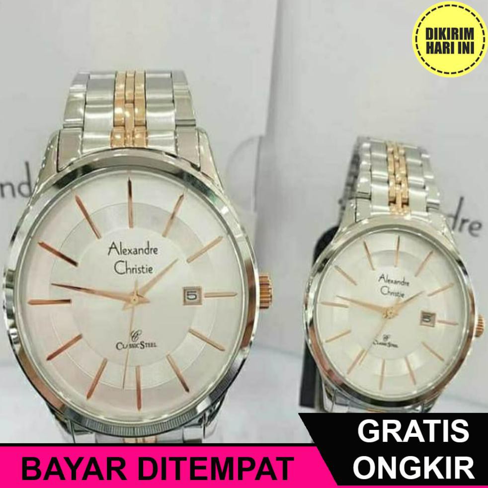 (BAYAR DITEMPAT) OE4312 JAM TANGAN COUPLE  ALEXANDRE CHRISTIE AC8348 AC 8348 ORIGINAL