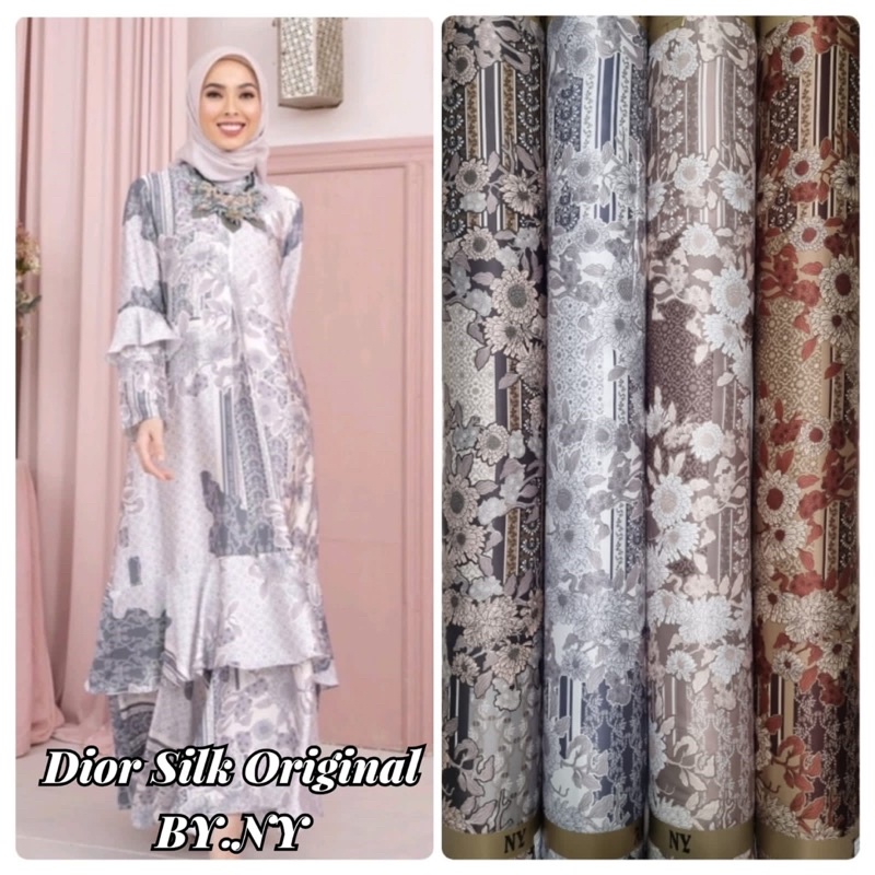 Kain diorsilky | kain silk | kain mengkilat | motif wearing klamby | kain original