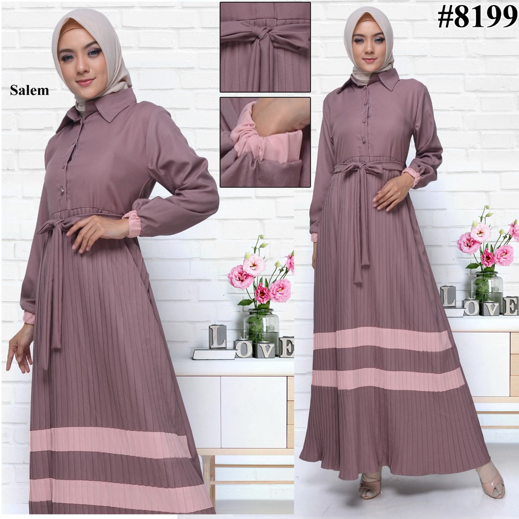 Gamis Terbaru Model Polos Kombinasi GB-8199