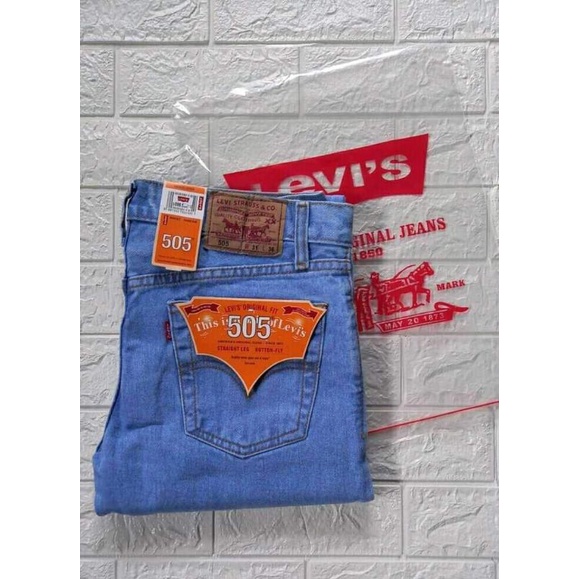 Celana jeans panjang straight fit jeans reguler