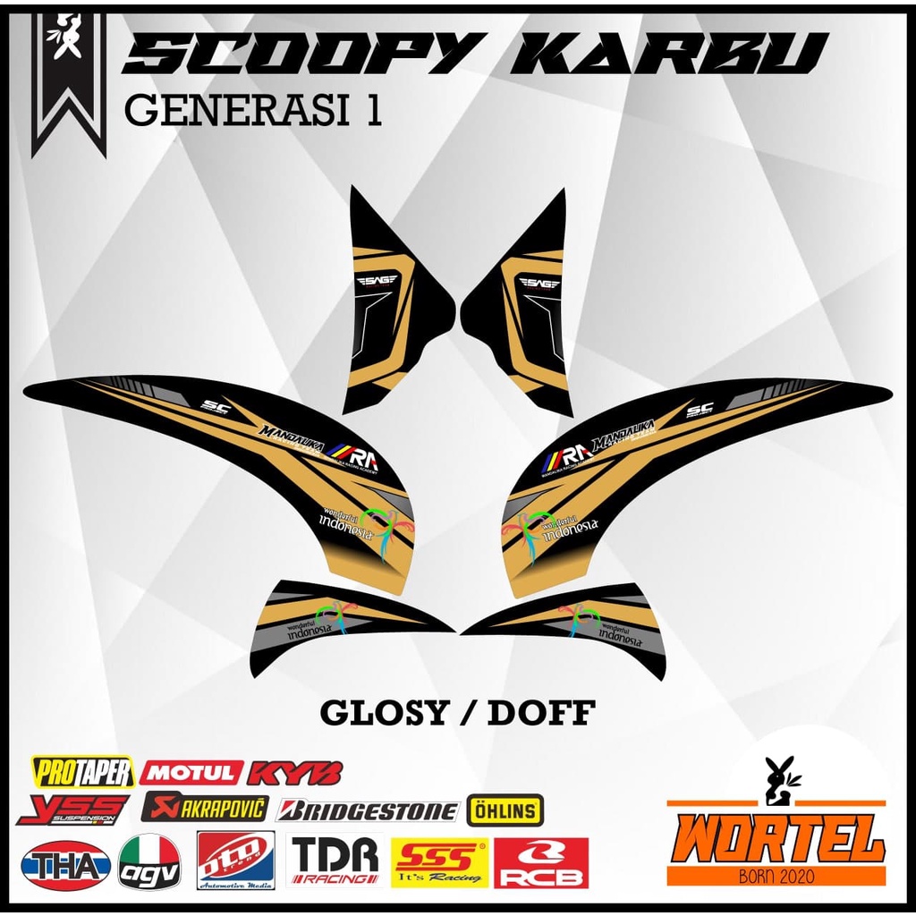Striping Scoopy-Sticker Lis Decal Motor Scoopy Karbu Racing Mandalika