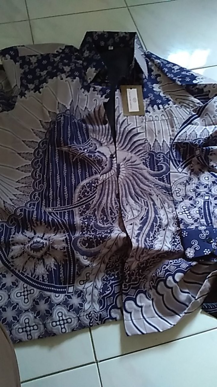 Cendrawasih Blue Kemeja Batik Pria Full Furing Bahan Katun Primisima