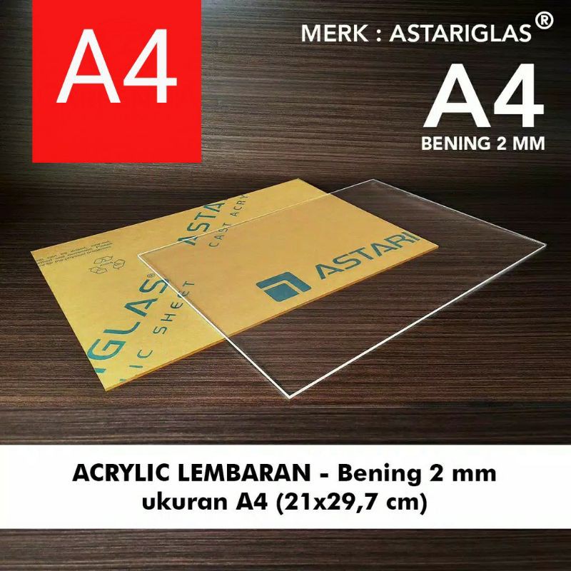 Akrilik Lembaran Murah 2mm Bening A4