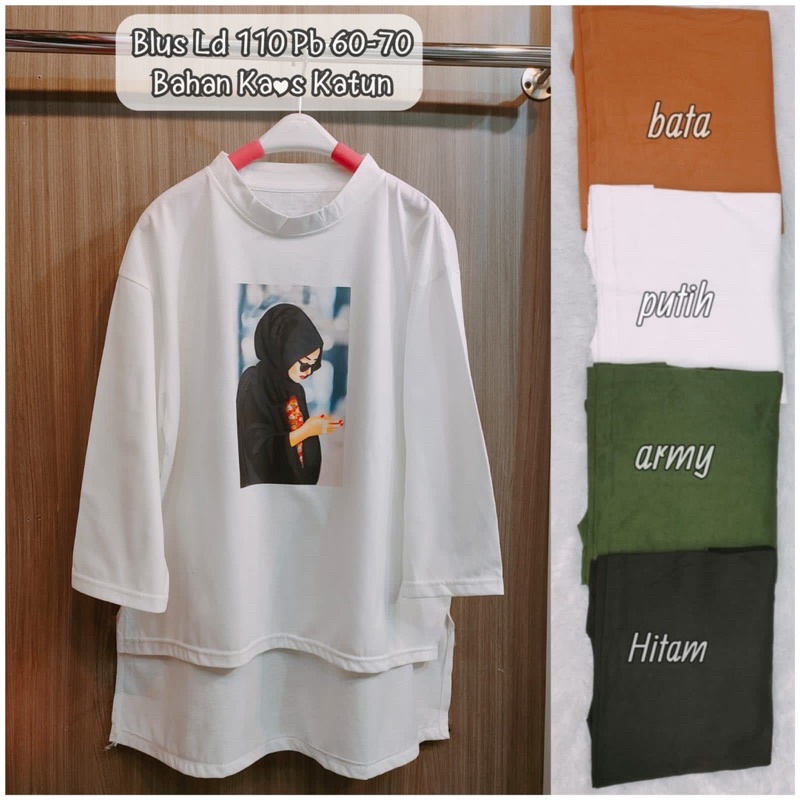 GLADIS KAOS OVERSIZE / Blus kaos Oversize wanita Besic Tshirt hijab