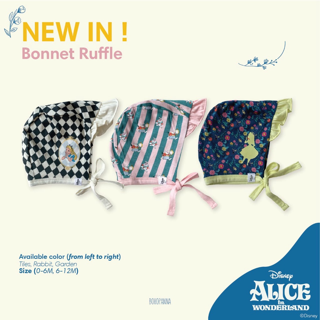 BOHOPANA | BOHO | BOHO PANNA BONNET RUFFLE | BONNET BAYI MOTIF DISNEY