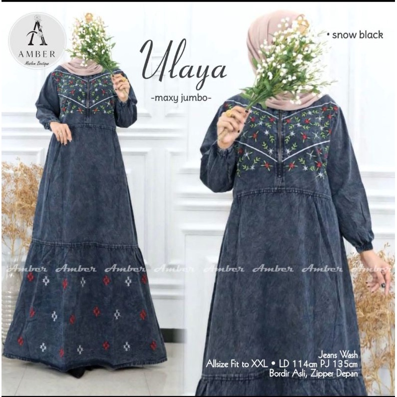 GAMIS JEANS TERBARU 2022 UNTUK WANITA MUSLIMAH DEWASA  BAJU MAXY  KEKINIAN  MODIS DAN TERPOPULER DEN