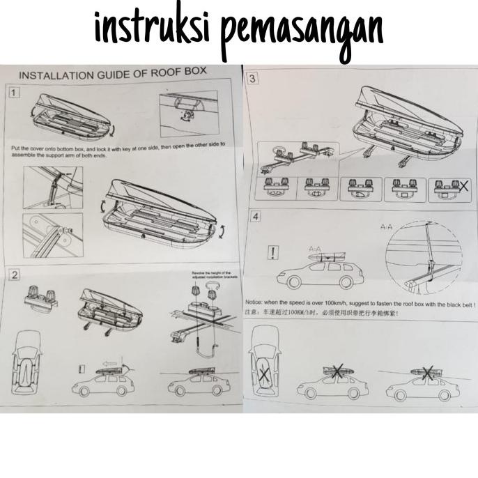Roof Box Universal Kapasitas 360Liter (Roofbox Mobil Autobox Kuat)