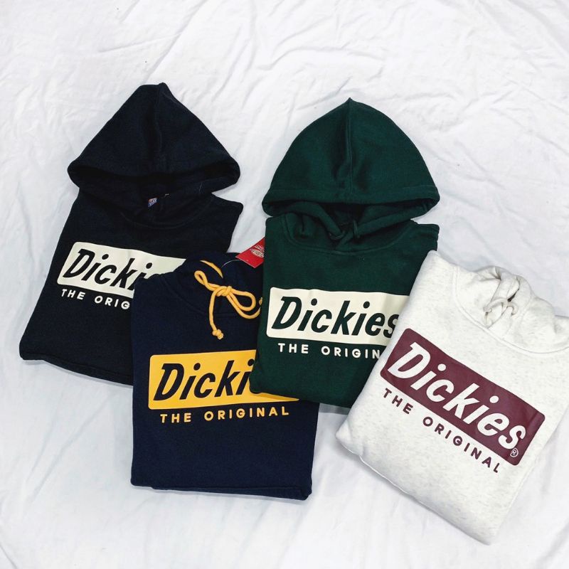 (S - 6XL) Hoodie DICKIES BIGSIZE Jaket Sweater JUMBO OVERSIZE Pria Wanita Street Korean Urban Harajuku Style Dickies Box Hitam Putih MUSTARD Hijau