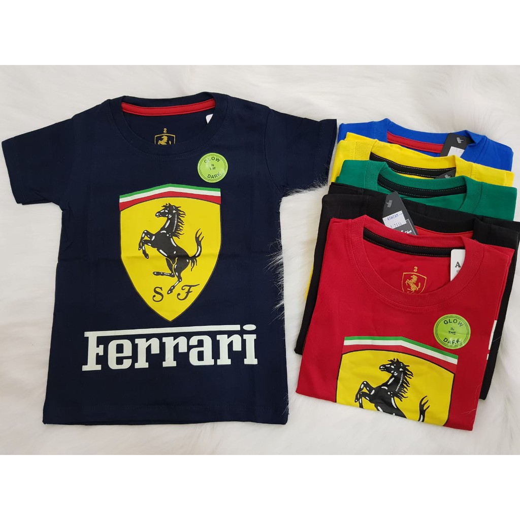  kaos  anak  anak  tanggung ferrary glow in the dark 