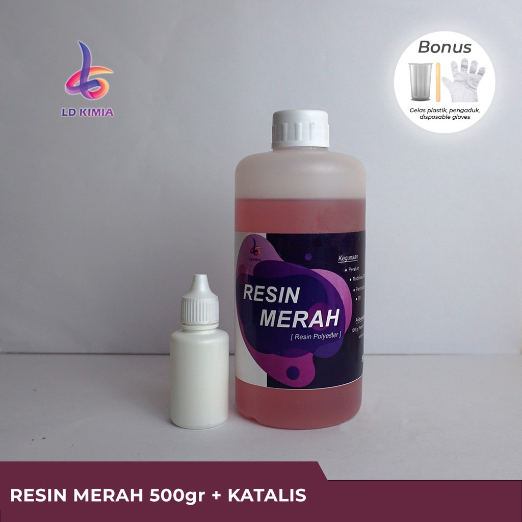 RESIN MERAH 500 GR + KATALIS
