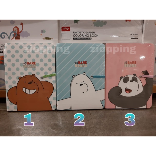 MINISO WE BARE BEARS / WBB - We Bare Bears Memo Book with Gel Pen