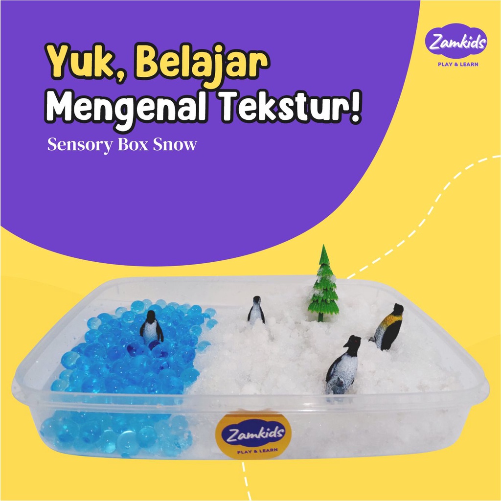 SENSORY BOX PLAY MAINAN EDUKASI MONTESSORI MONTESORI ANAK BALITA BAYI SNOW SALJU