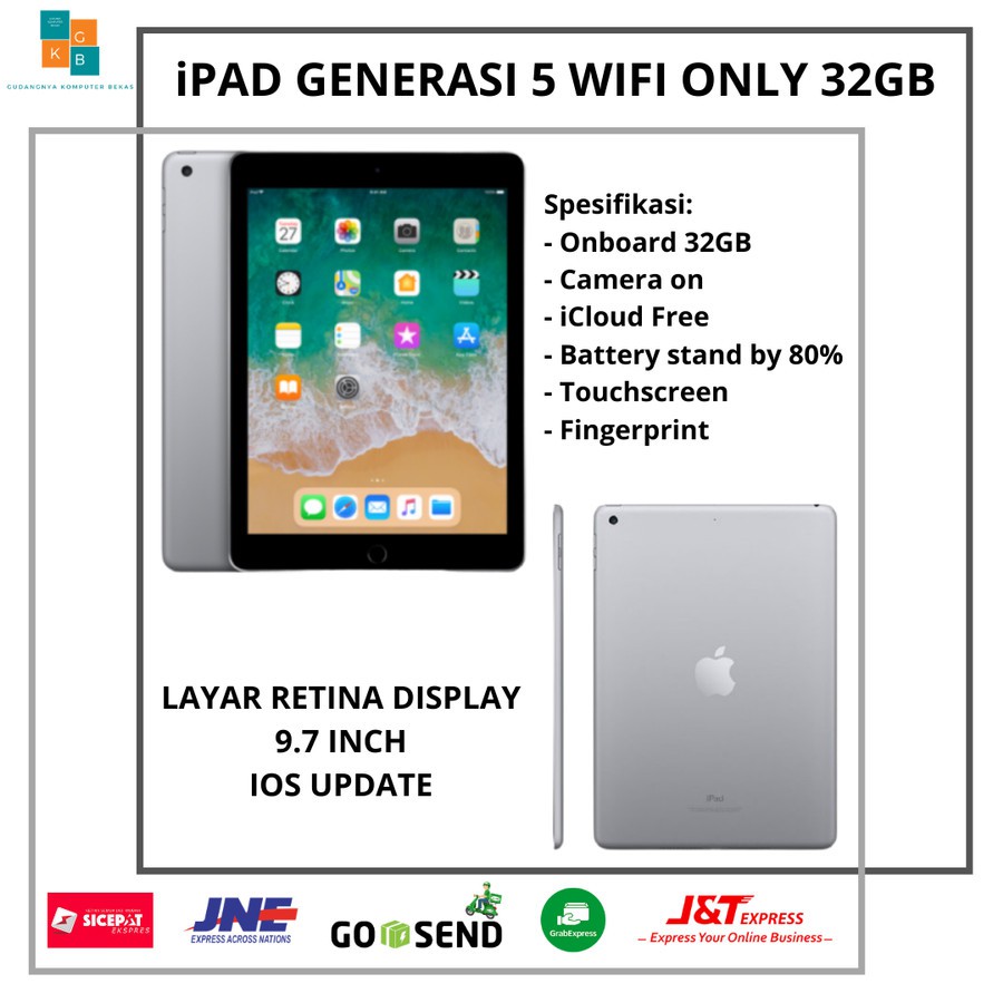 IPAD GENERASI 5 A1822 WIFI CELLULAR 32 GB | Shopee Indonesia