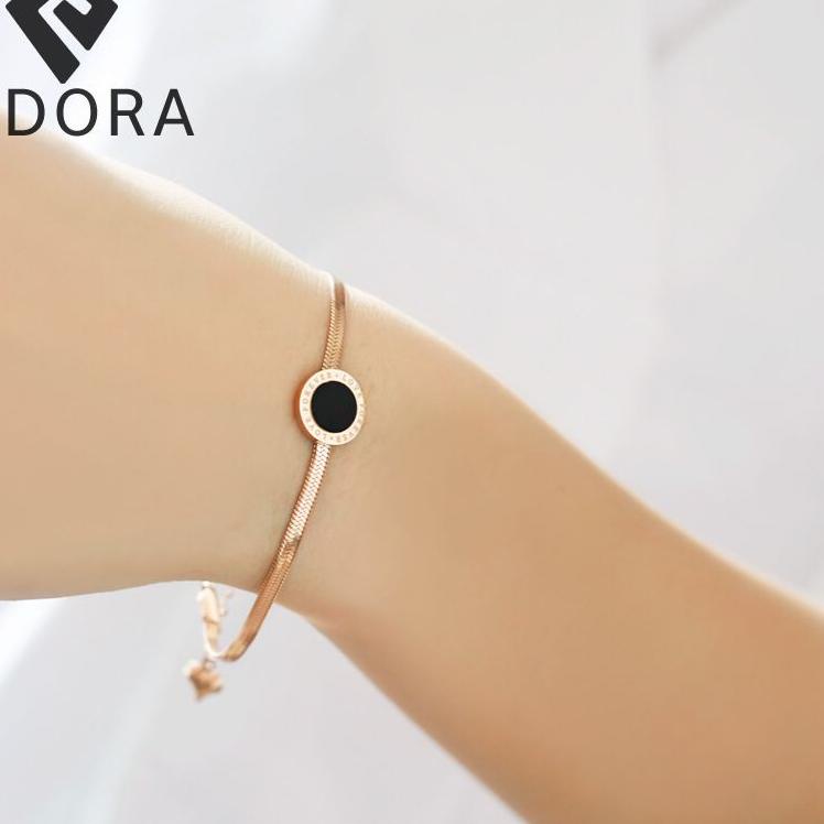 (TERLARIS) Gelang Tangan Wanita Titanium Asli Anti Karat Dan Luntur Warna Emas Model Terbaru 2021