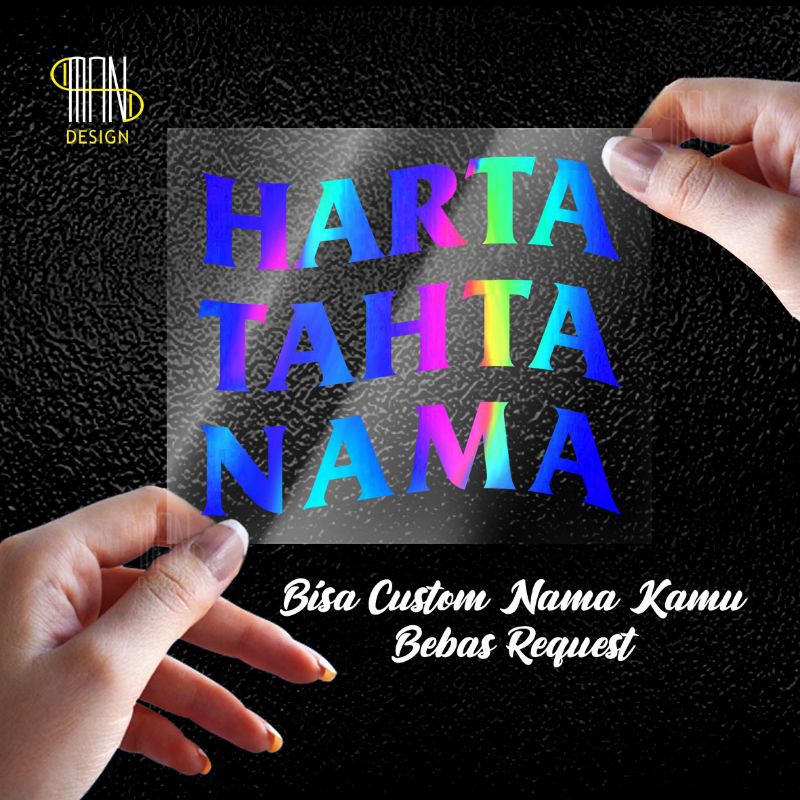 STIKER HOLOGRAM CUTTING CUSTOM NAMA