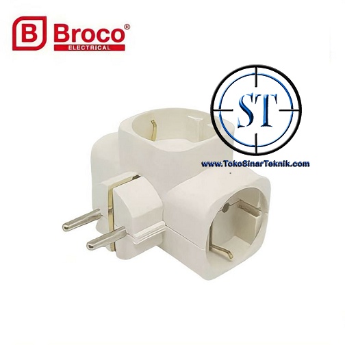 T Arde Broco Steker Colokan Cabang 3 Jalur Listrik Pembagi Arus Listrik AC 220v  Outlet SNI Charger Aman Digunakan